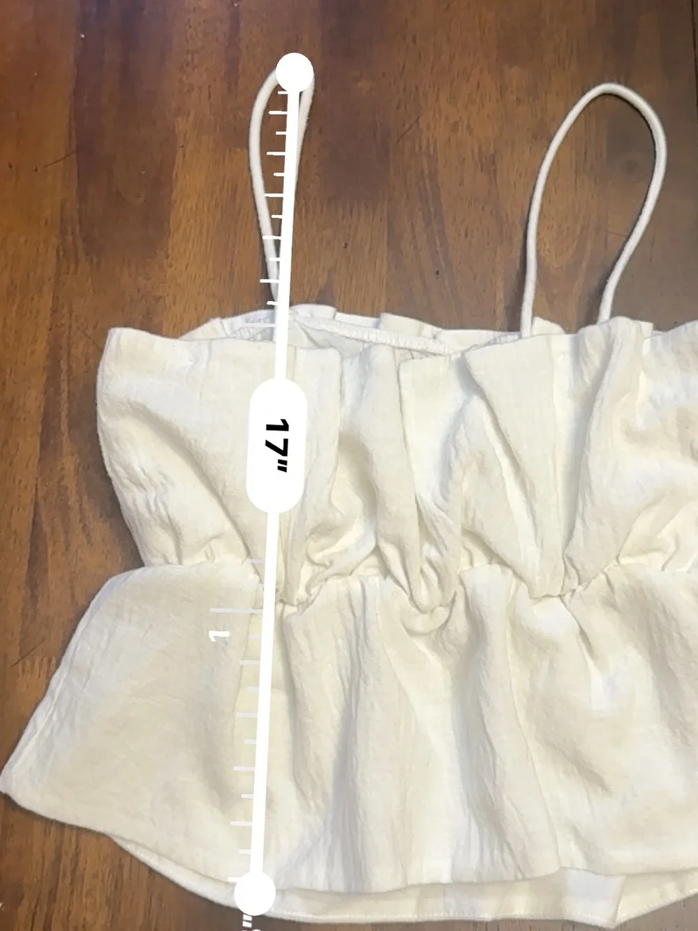 Zara Cream Ruffled Spaghetti Strap Camisole